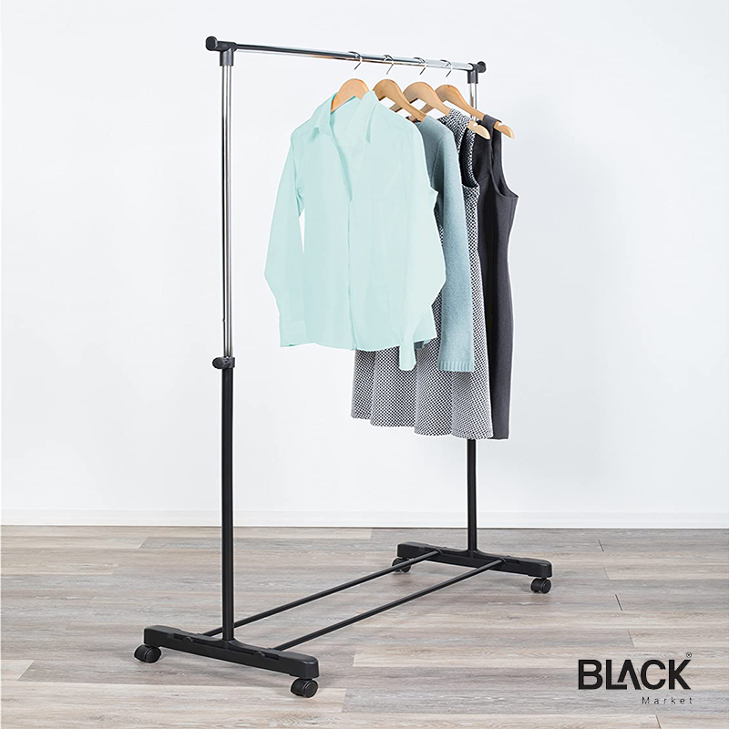 Generic Rolling Garment Rack Clothes Hanger - BLACK Market