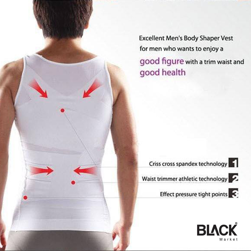Pack Of 2 Slim n Lift Slimming Vest for Men - White and Black
