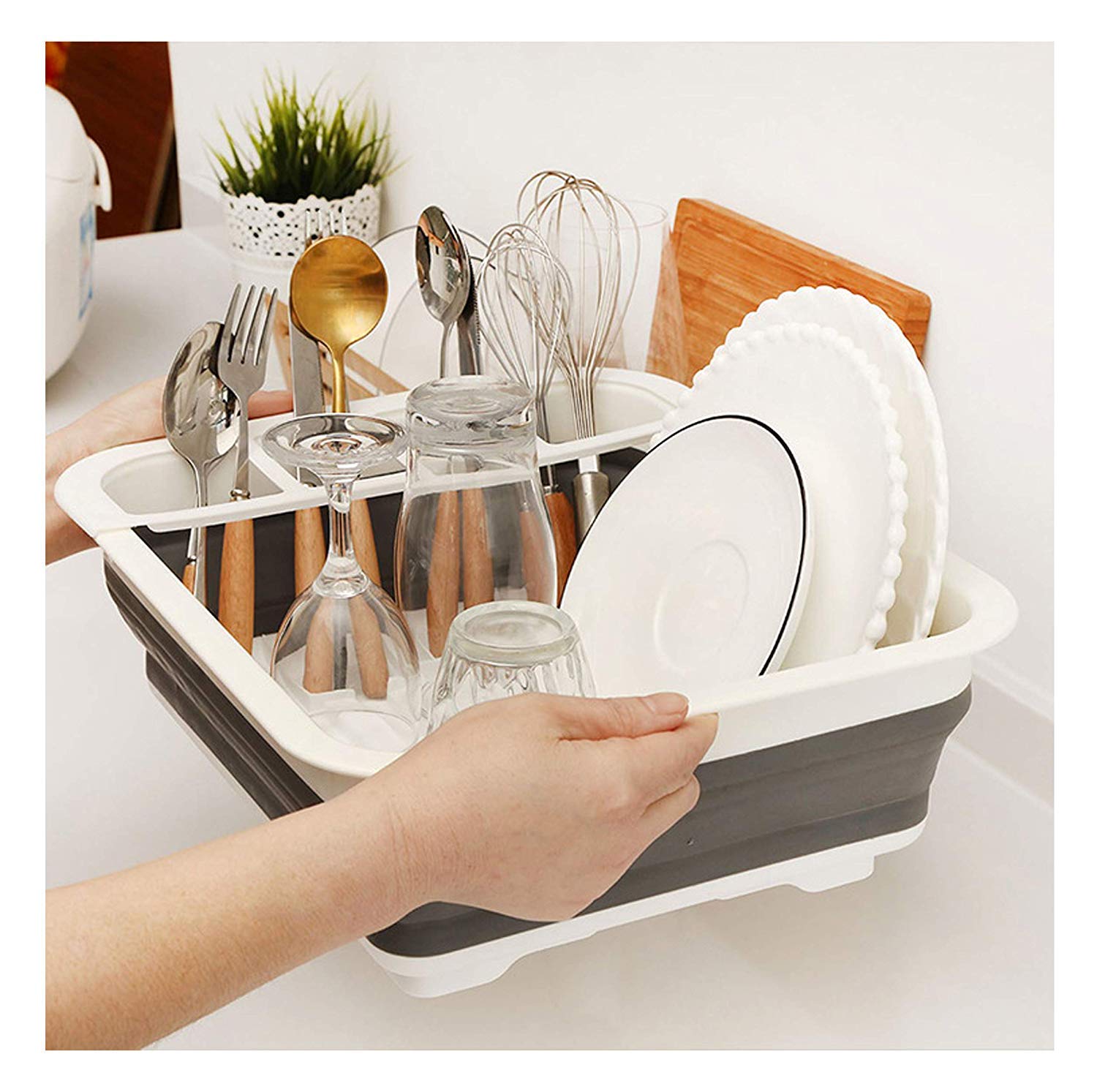 Collapsible Dish Drying Rack, Foldable Dish Rack Dish Drainer