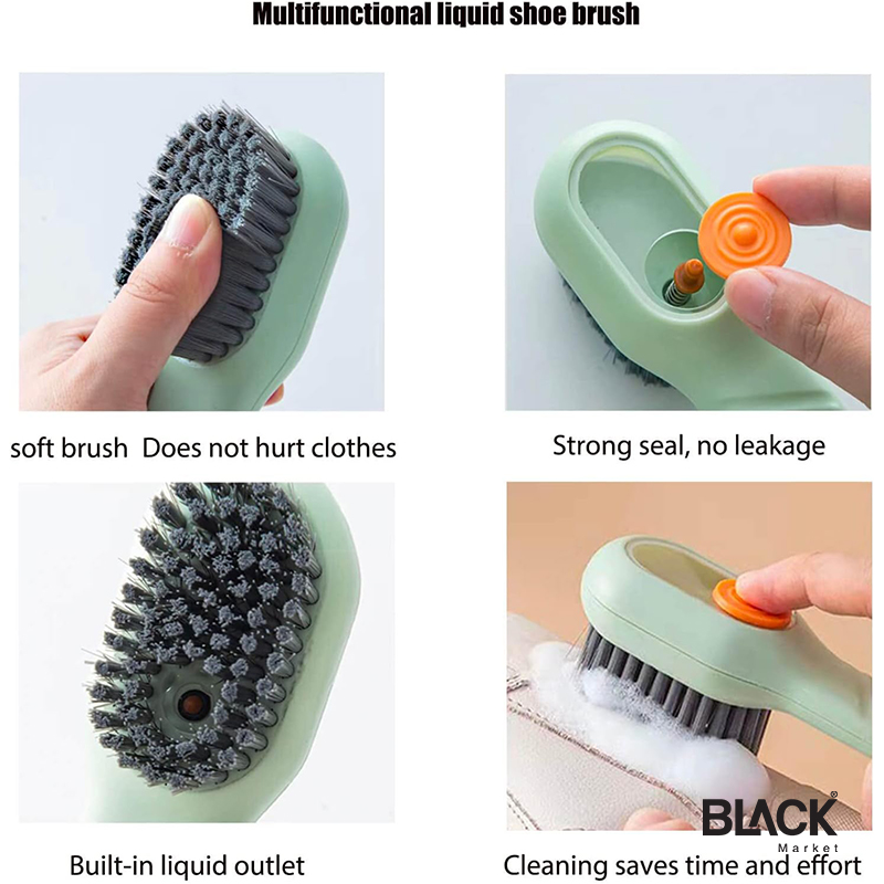 TIMPCV （color：Blue Household does not hurt shoes soft shoe brush  multi-functional household products shoe washing brush soft brush cleaning  brush 