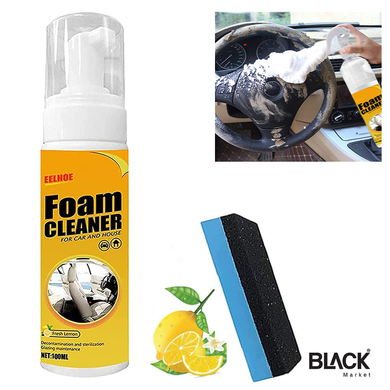 Household Kitchen House Car Multi-purpose Cleaning Agent Rich Foam Cleaner  Stain Remover 100ml With Sponge - BLACK Market