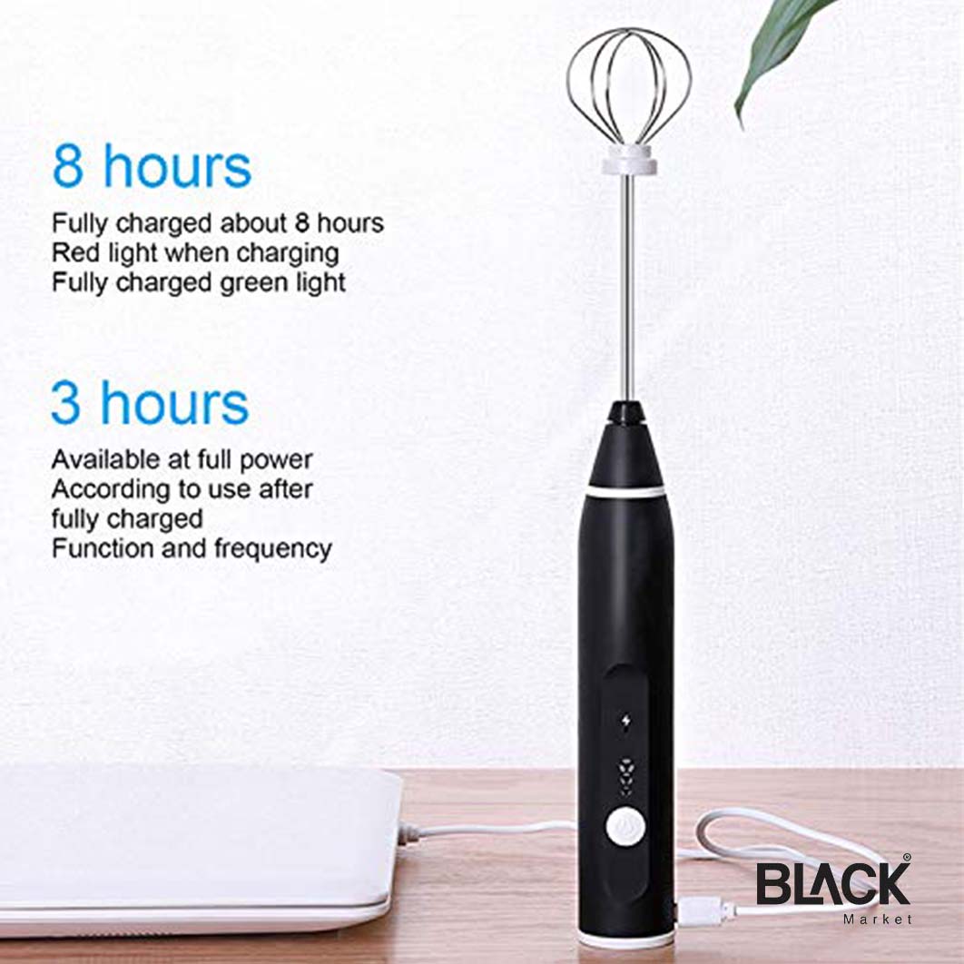 Portable Rechargeable Electric Milk Frother With Usb Type c - Temu