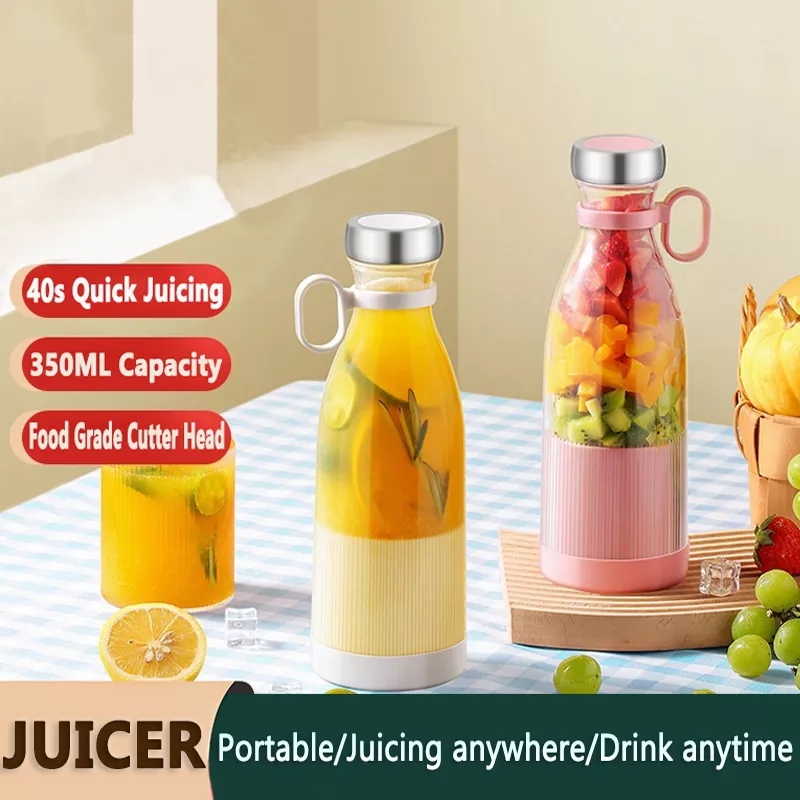 Mini Portable Blender Electric Fruit Juicer Smoothie Orange Fresh Juice  Blender Multifunction Rechargeable Portable Bottle Mixer