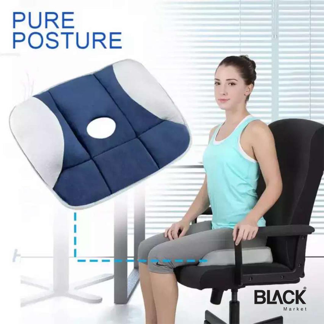 Pure Posture Seat Cushion, Back Pad Support Instantly Relieves Pain &  Pressure - BLACK Market