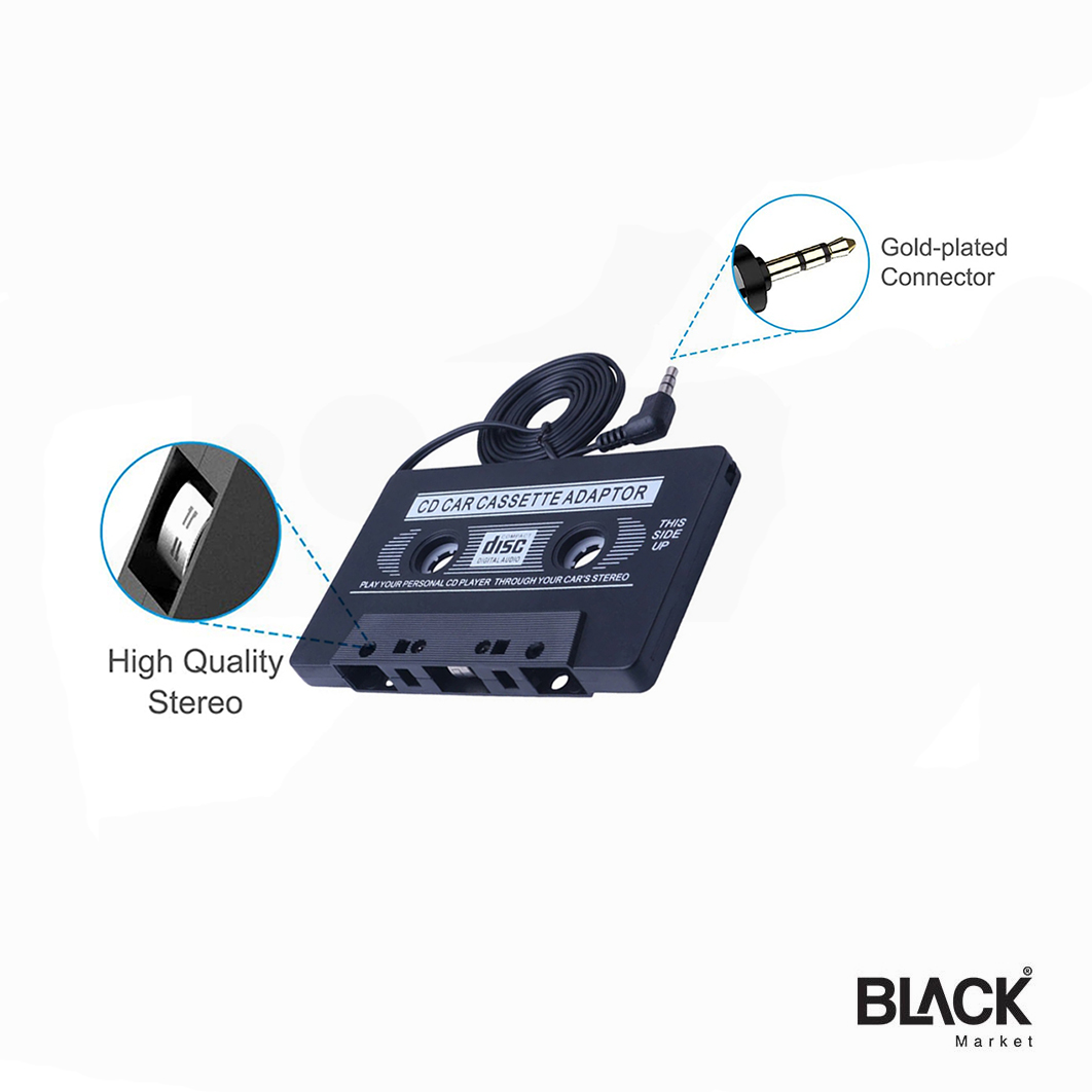 High Quality Car Cassette Universal Car Audio Cassette Tape Adapter for  iPod MP3 CD DVD Player