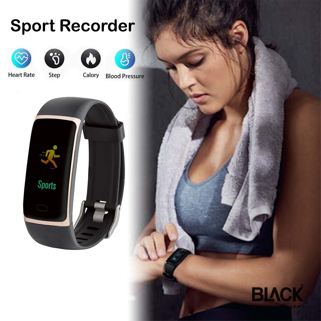 Tracker display color with Market rate heart - Silvercrest monitor SmartWatch Acticity BLACK TFT and