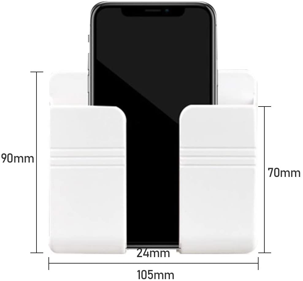PJYU Phone Holder Wall Mount with 3M VHB Adhesive Strips Phone Charging  Holder Compatible for iPhone, Samsung, Smartphone and Most Other Cellphones